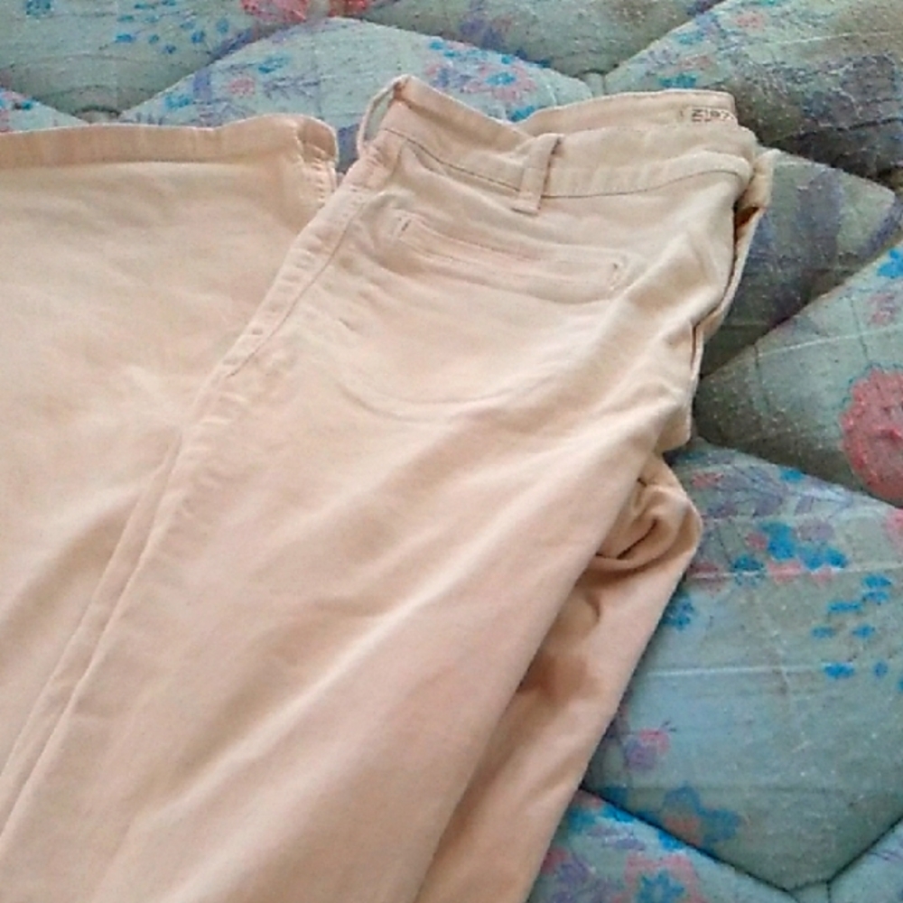Zara 1975 Basic Denim Dept. Beige Flare Jean Size 10